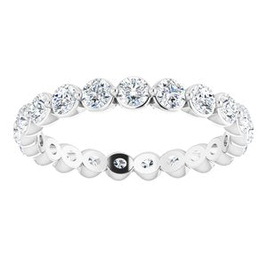 14K White 1 1/4 CTW Diamond Eternity Band Size 5.5