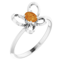Charger l'image dans la galerie, Sterling Silver 4x3 mm Oval November Youth Butterfly Birthstone Ring
