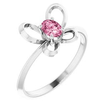 Charger l'image dans la galerie, Sterling Silver 4x3 mm Oval October Youth Butterfly Birthstone Ring
