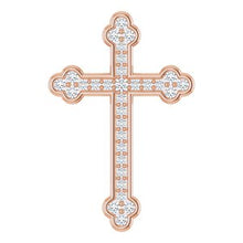 Load image into Gallery viewer, 14K Rose 1 CTW Diamond Cross Pendant
