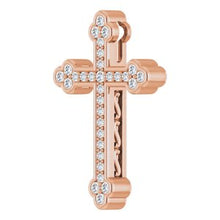 Load image into Gallery viewer, 14K Rose 1 CTW Diamond Cross Pendant
