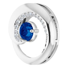 Load image into Gallery viewer, 14K White Blue Sapphire &amp; 1/5 CTW Diamond Pendant
