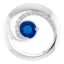 Load image into Gallery viewer, 14K White Blue Sapphire &amp; 1/5 CTW Diamond Pendant
