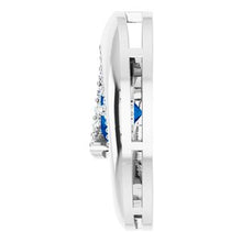 Load image into Gallery viewer, Blue Sapphire &amp; Diamond Circle Pendant or Semi-Set
