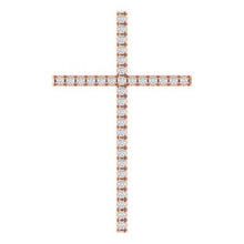 Load image into Gallery viewer, 14K Rose 1 CTW Diamond Cross Pendant
