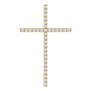 14K Yellow 1 CTW Diamond Cross Pendant