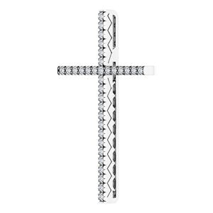 14K White 1 CTW Diamond Cross Pendant