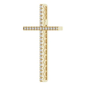 14K Yellow 1 CTW Diamond Cross Pendant
