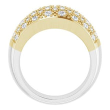 Load image into Gallery viewer, 14K White &amp; Yellow 1 CTW Diamond Micro Pave Ring Size 4.5

