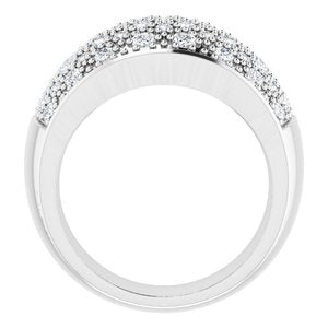 Bague micro pavée de diamants 14K blanc 1 CTW taille 7