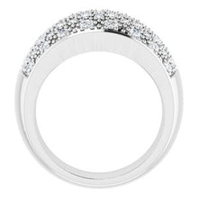 Charger l&#39;image dans la galerie, Bague micro pavée de diamants 14K blanc 1 CTW taille 5
