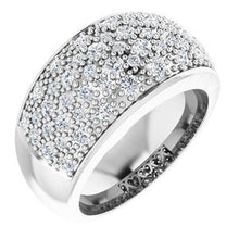 Charger l&#39;image dans la galerie, Bague micro pavée de diamants 14K blanc 1 CTW taille 5
