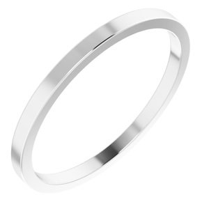 10K White 1.5 mm Flat Band Size 7