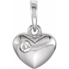 Load image into Gallery viewer, Sterling Silver .03 CT Diamond 13.55x8.35 mm Heart Pendant

