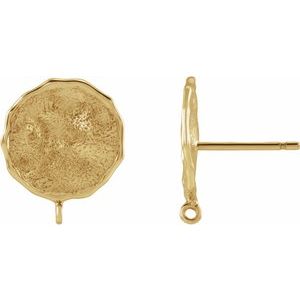 14K Yellow 14.4x11.75 mm Round Earring Top