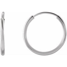 Load image into Gallery viewer, 14K White 12 mm Tube Hoop Earrings
