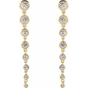 14K Yellow 1 3/4 CTW Lab-Grown Diamond Earrings