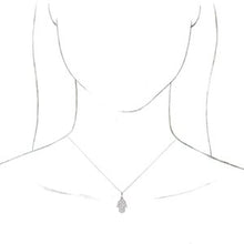 Charger l&#39;image dans la galerie, Sterling Silver .03 CTW Diamond Hamsa 16-18&quot; Necklace
