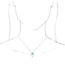 Load image into Gallery viewer, Sterling Silver Turquoise Cabochon Pyramid 24&quot; Necklace
