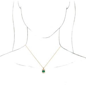 14K Yellow Emerald & 1/4 CTW Diamond 16-18" Necklace
