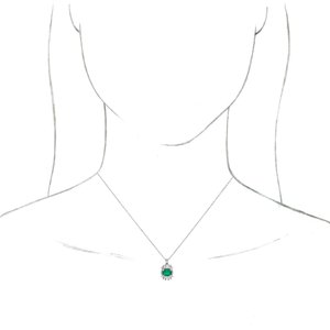 14K White Emerald & 1/3 CTW Diamond 16-18" Necklace