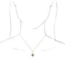 Load image into Gallery viewer, 14K Yellow Emerald &amp; 3/8 CTW Diamond 16-18&quot; Necklace
