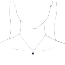 Load image into Gallery viewer, 14K White Blue Sapphire &amp; 1/3 CTW Diamond 16-18&quot; Necklace

