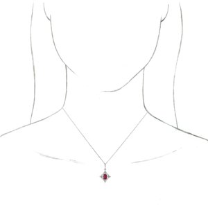 Platinum Ruby & 3/8 CTW Diamond 16-18" Necklace