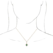 Charger l&#39;image dans la galerie, Collier émeraude 14K rose et diamant 3/8 CTW 16-18 &quot;
