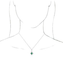 Load image into Gallery viewer, 14K White Emerald &amp; 3/8 CTW Diamond 16-18&quot; Necklace
