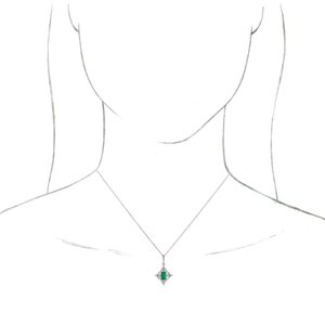 Sterling Silver Emerald & 3/8 CTW Diamond 16-18" Necklace
