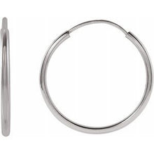 Load image into Gallery viewer, 14K White 15 mm Tube Hoop Earrings
