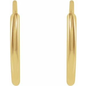 14K Yellow 10 mm Tube Hoop Earrings