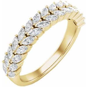 Bande d'anniversaire en diamant 14K jaune 7/8 CTW