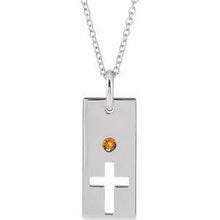 Load image into Gallery viewer, Sterling Silver Citrine Cross Bar 16-18&quot; Necklace
