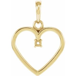 10K Yellow 1.7 mm Heart Pendant Mounting