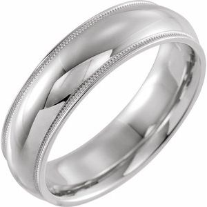 Sterling Silver 9 mm Milgrain Half Round Comfort Fit Edge Band Size 9
