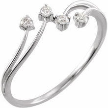 Load image into Gallery viewer, Sterling Silver 1/10 CTW Diamond Bypass Ring
