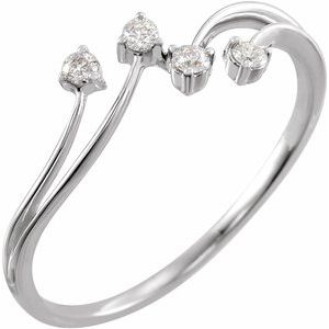 Sterling Silver 1/10 CTW Diamond Bypass Ring