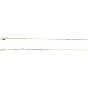 14K Yellow 1.1 mm Adjustable Diamond-Cut Cable Chain 6 1/2-7 1/2