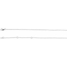 Charger l&#39;image dans la galerie, 14K White 1.1 mm Adjustable Diamond-Cut Cable Chain 6 1/2-7 1/2&quot; Bracelet
