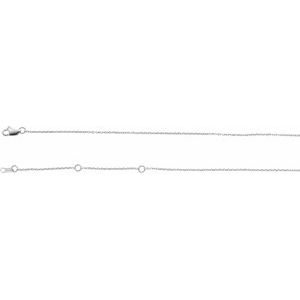 14K White 1.1 mm Adjustable Diamond-Cut Cable Chain 6 1/2-7 1/2" Bracelet