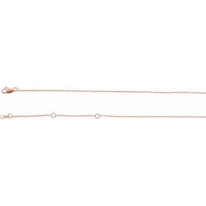 14K Rose 1.1 mm Adjustable Diamond-Cut Cable Chain 6 1/2-7 1/2" Bracelet