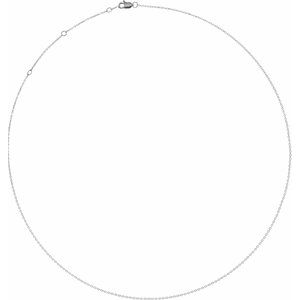Sterling Silver 1.1 mm Adjustable Diamond-Cut Cable 16-18" Chain