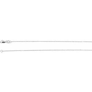 10K White 1.1 mm Diamond-Cut Cable 18" Chain