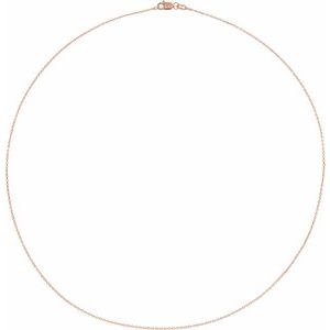 10K Rose 1.1 mm Diamond-Cut Cable 16" Chain