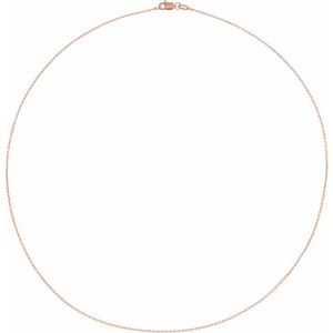 10K Rose 1.1 mm Diamond-Cut Cable 18" Chain