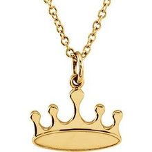 Load image into Gallery viewer, 18K Yellow Vermeil Tiny Posh¬Æ Crown 16-18&quot; Necklace
