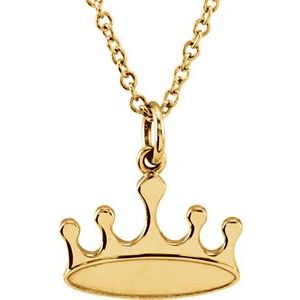 18K Yellow Vermeil Tiny Posh¬Æ Crown 16-18" Necklace