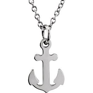 Sterling Silver Tiny Posh¬Æ Petite Anchor 16-18" Necklace